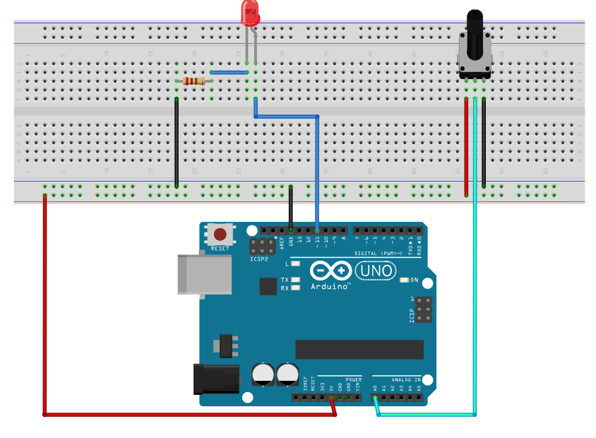 LED dimming with potentiometer